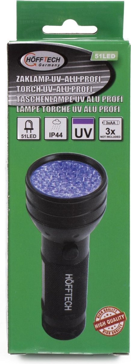 Zaklamp UV - 51 LED's - 5 - Geld - & Overige - Aluminium - 3... | bol.com