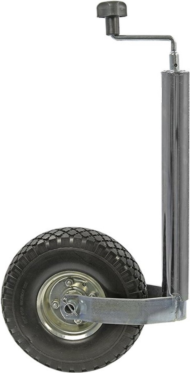 ProPlus Inklapbaar neuswiel - metalen velg - PU band - Ø 260 x 85 mm - zwart/zilver