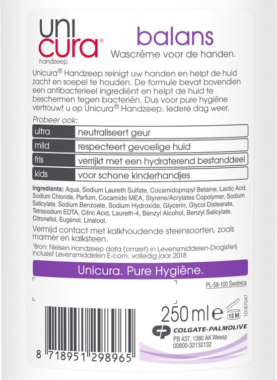 6x Unicura Handzeep Anti Bacterieel Balans Navulling 250 ml | bol.com