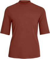 Vila T-shirt Visolitta Rib Funnelneck 2/4 Top/su 14061534 Burnt Henna Dames Maat - M