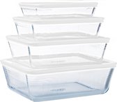 Pyrex - Cook & Freeze Voedselcontainer Set van 4 Stuks - Transparant/Wit