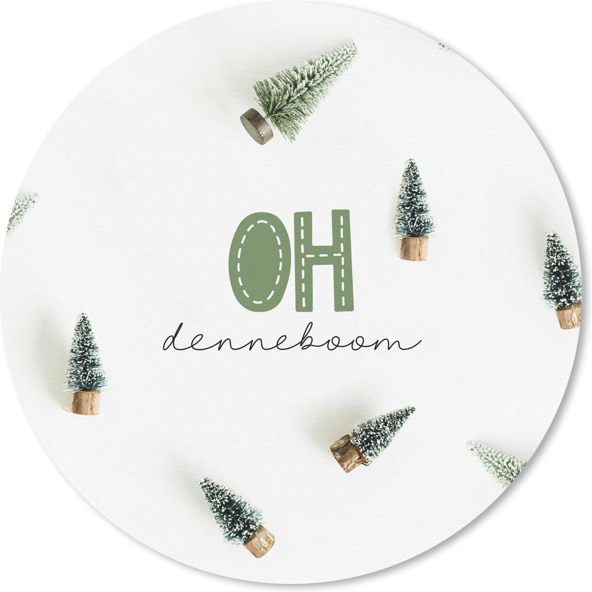 Muismat rond 50x50 cm - Mousepad Winter - Kerst - Dennenboom - Ronde muismatten - Kerst - Cadeau - Kerstcadeau voor mannen en voor vrouwen