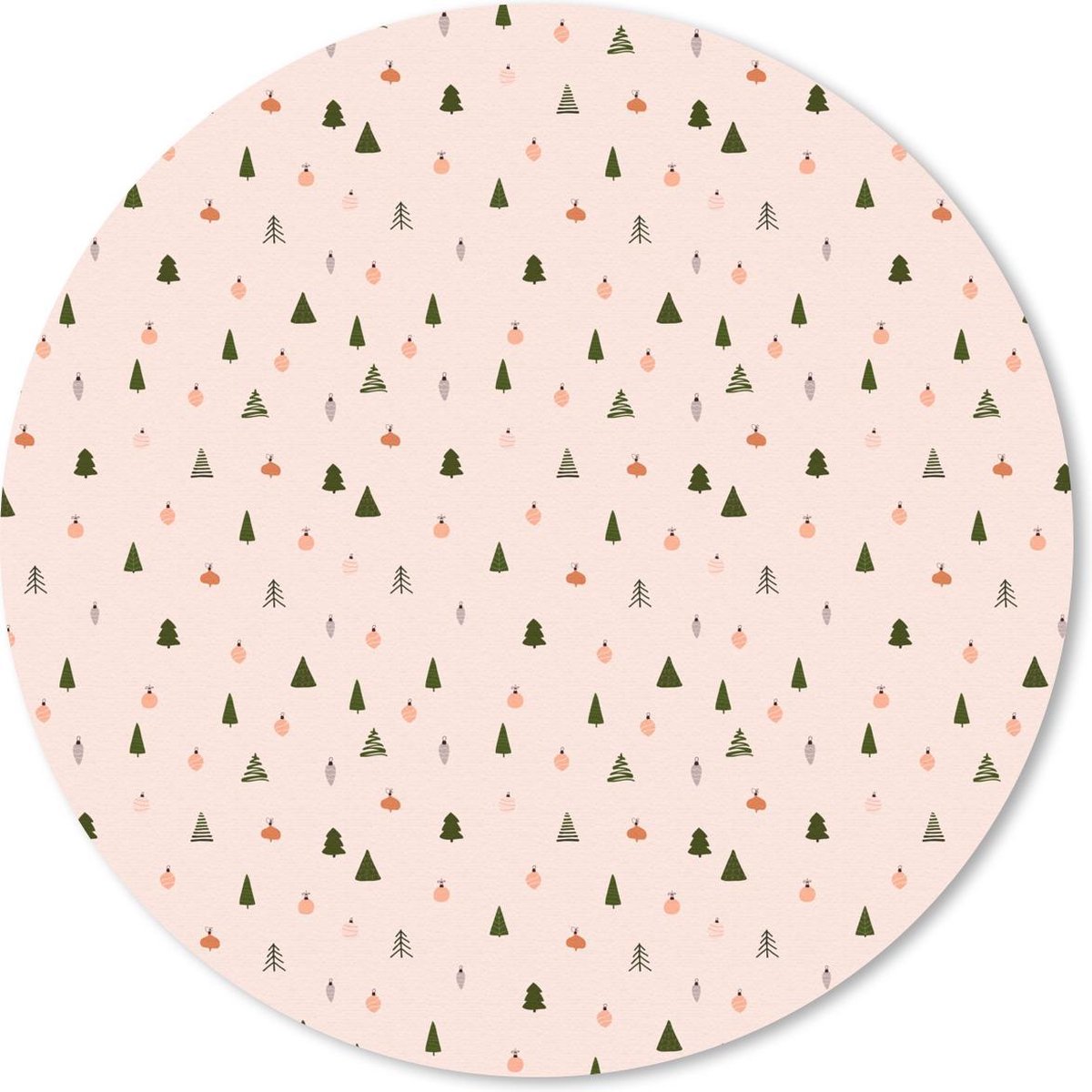 Muismat rond 30x30 cm - Mousepad Kerst - Sjablonen - Pastel - Ronde muismatten - Kerst - Cadeau - Kerstcadeau voor mannen en voor vrouwen