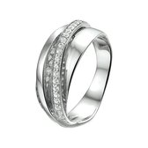 The Jewelry Collection Ring Zirkonia - Zilver Gerhodineerd