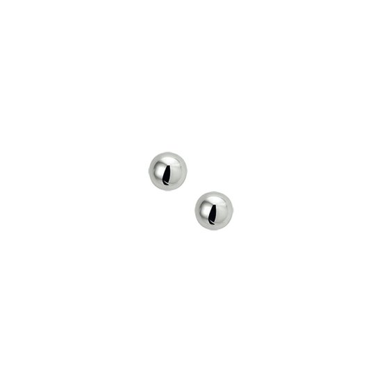 TFT Oorknoppen Half-bol Zilver Gerhodineerd Glanzend 6 mm x 6 mm