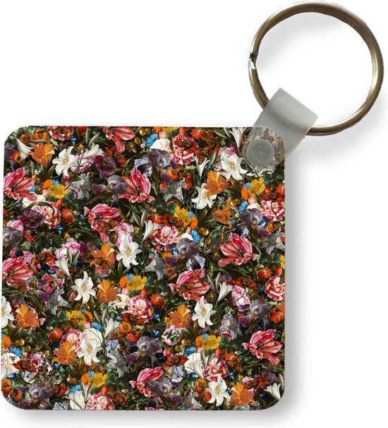Sorcristy Leuke Bloem Sleutelhangers voor Vrouwen, Bloem Tas Charms Emaille Sleutelhanger voor Handtas Portemonnee Elastische Auto Sleutelhouder Bangle Mode Sleutelhanger Accessoires Cadeau voor