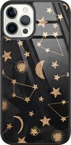 iPhone 12 Pro hoesje glass - Counting the stars | Apple iPhone 12 Pro  case | Hardcase backcover zwart