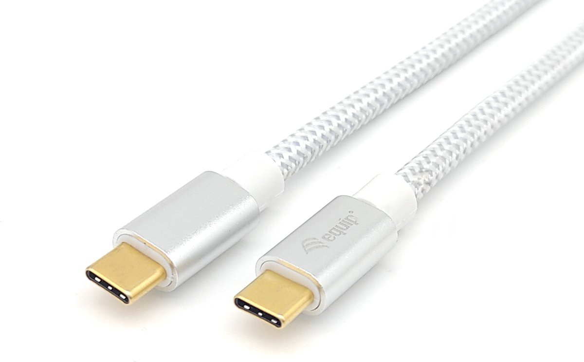 USB-kabel 0,5 meter USB 3.2 Gen 2 (3.1 Gen 2) USB C Zilver, Wit