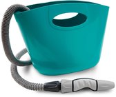 G.F. SRL, Aquapop Grey Pro 15, zelfverlengbare slang van stof, Made in Italy, met kunststof houder, mini-speer en armaturen voor het bewateren van tuin en balkons, donkergrijs