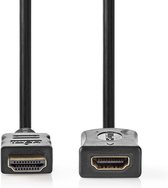 HDMI Connecteur, HDMI Femelle, 4K@30Hz, 10.2 Gbps, 2.00 m, Rond, PVC, Noir, Enveloppe