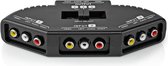 Nedis Composiet Video-Switch - 3 poort(en) - Input: 3x Composiet-Video (RWY) - Output: 1x Composiet-Video (RWY) - 1024x576 - ABS - Zwart
