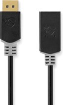 Nedis DisplayPort-Kabel - DisplayPort Male - HDMI Connector - 4K@30Hz - Verguld - 0.20 m - Rond - PVC - Antraciet - Doos