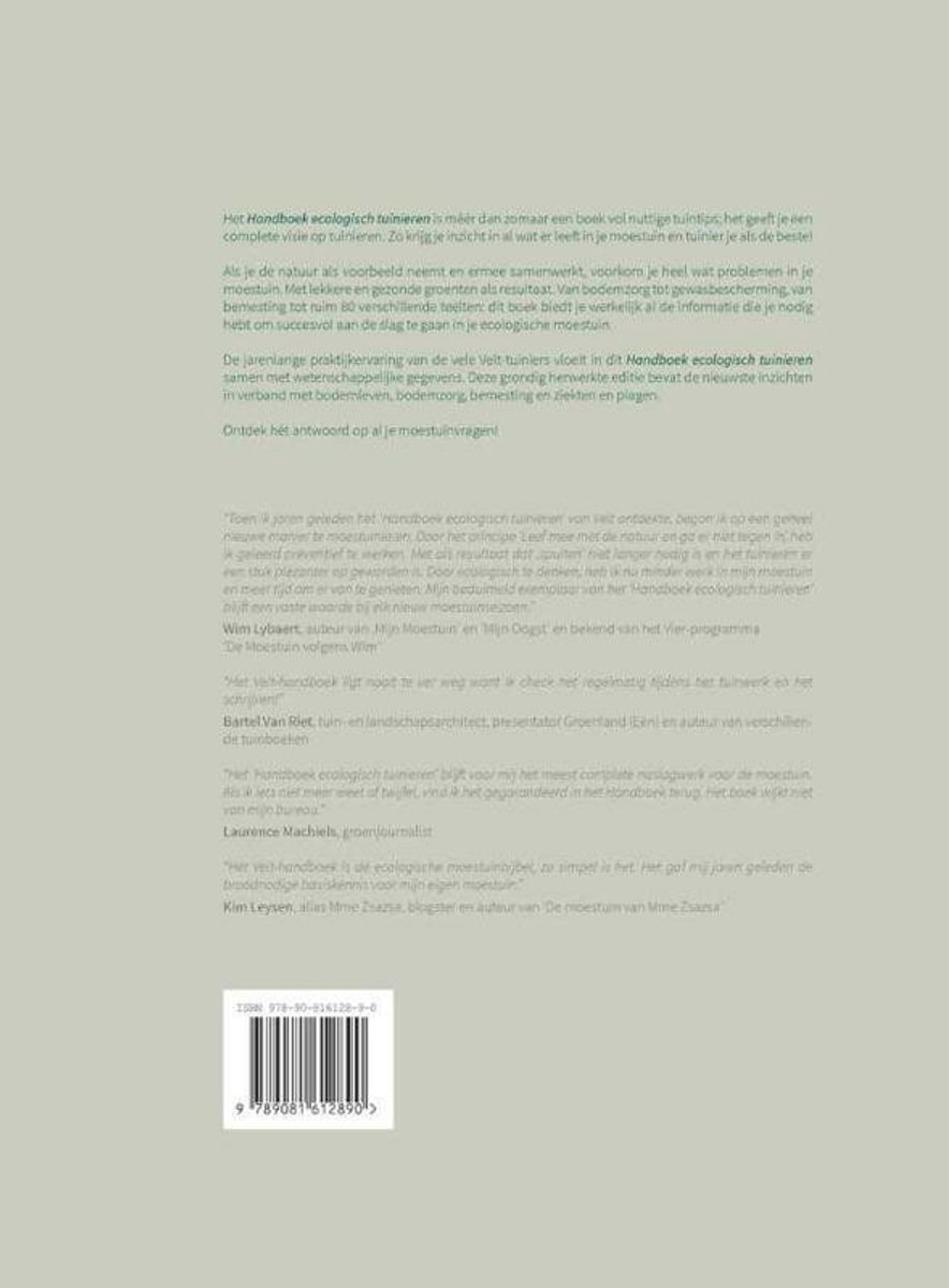 Handboek ecologisch tuinieren - back cover