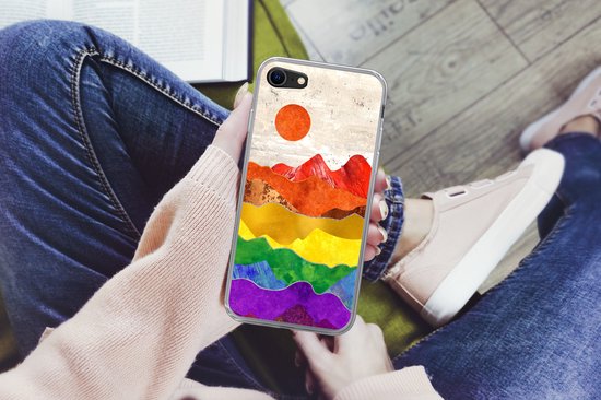 Coque iPhone SE 2020 - Arc-en-ciel - Marbre - Pride - Siliconen
