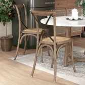 vidaXL Kruisstoelen 2 st massief eikenhout