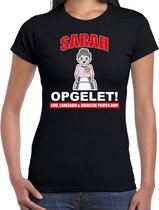 Verjaardag t-shirt Sarah opgelet 50 jaar - zwart - dames - vijftig jaar cadeau shirt Sarah XS