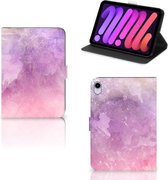 Bookcase Hoesje iPad Mini 6 (2021) Tablet Hoes met Magneetsluiting Pink Purple Paint