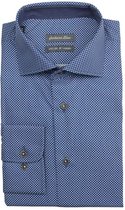 Bos Bright Blue Business hemd lange mouw Blauw Wesley Dressual Shirt 19306WE21SB/290 navy