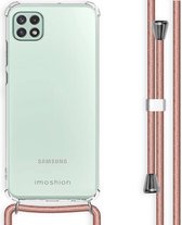 iMoshion Backcover met koord Samsung Galaxy A22 (5G) hoesje - Rosé Goud