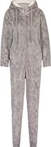 Hunkemöller Dames Nachtmode Onesie Flannel Fleece - Grijs - maat S