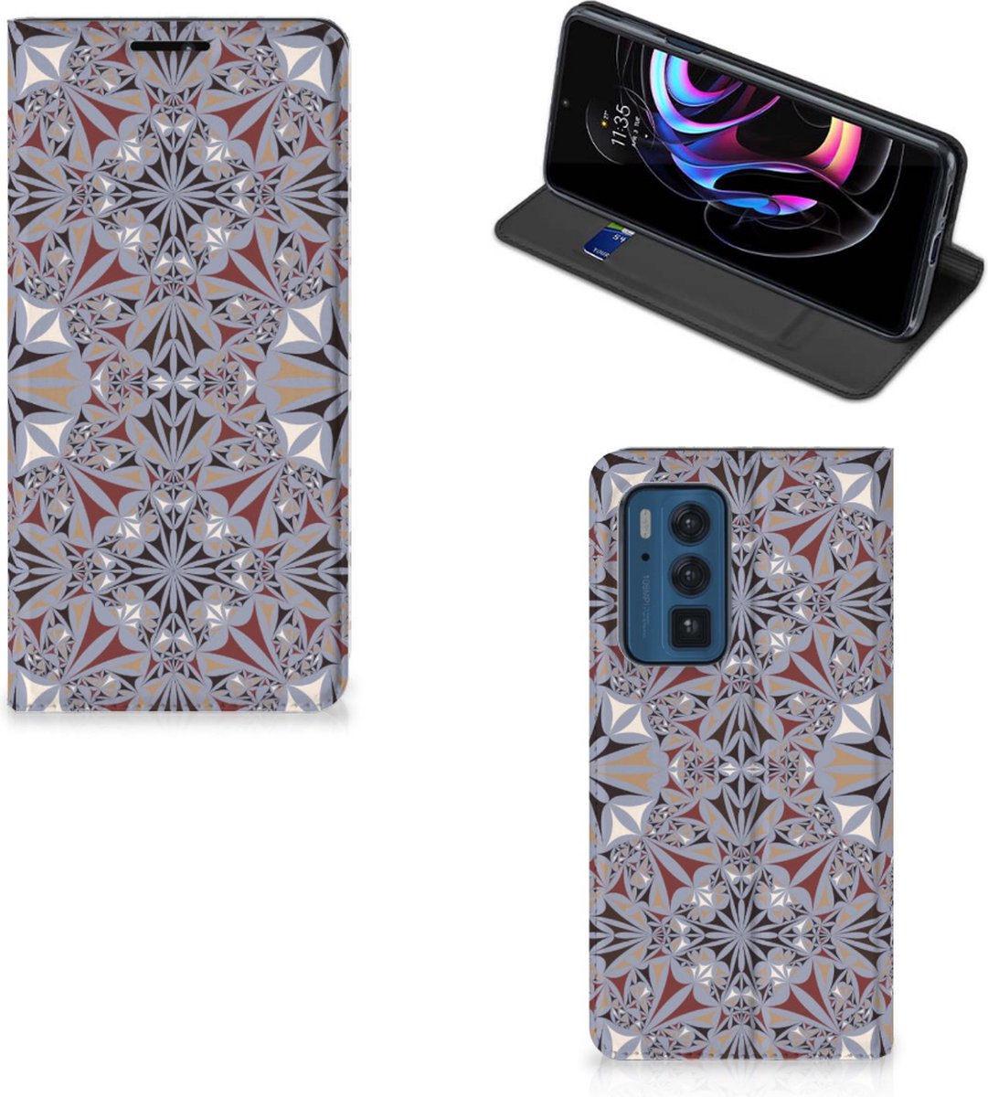 Motorola Edge 20 Pro Standcase Flower Tiles