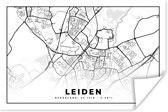 Poster Kaart - Leiden - Nederland - 90x60 cm