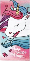 strandlaken eenhoorn 70 x 140 cm microvezel roze