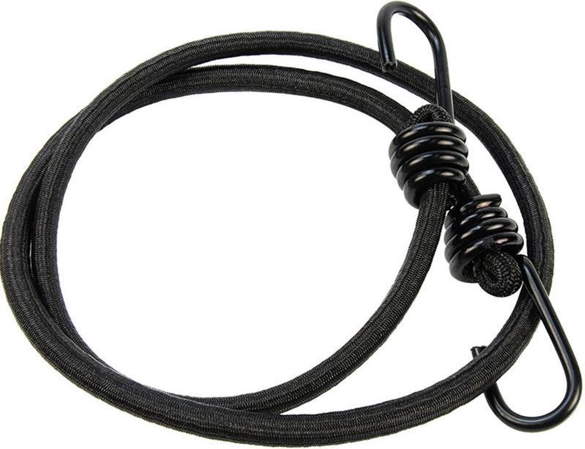 Afdekzeilwinkel - Snelbinder 100cm zwart pe 8mm koord met 2 spinhaken