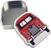 opbergblik Bus junior 8,5 x 9,5 x 2 cm staal rood/wit