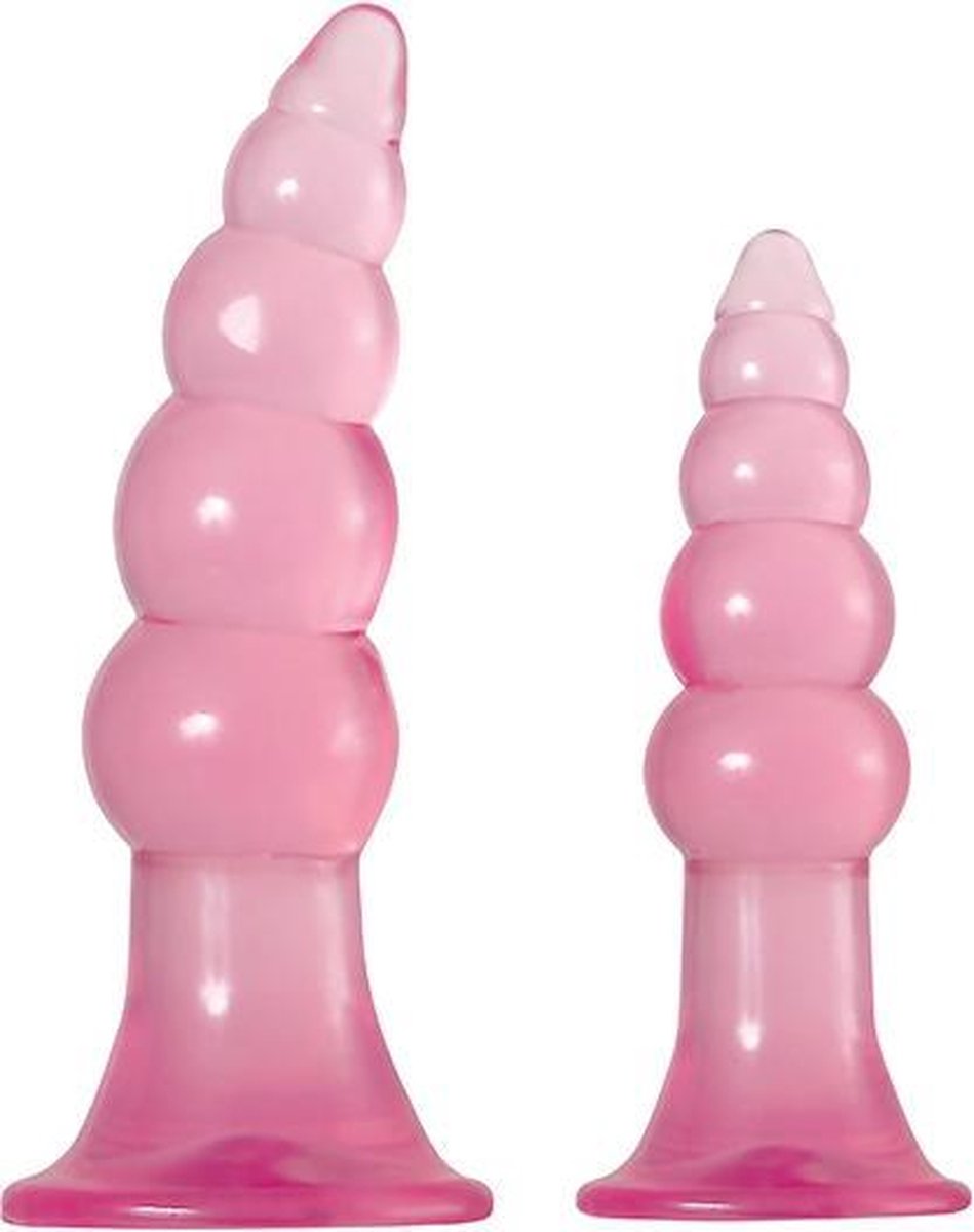 Goedkoopste Adam & Eve Fun Jelly Butt Plug Set - Roze