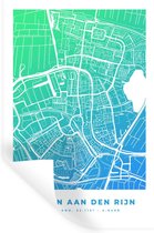 Muurstickers - Sticker Folie - Stadskaart - Alphen aan den Rijn - Blauw - 40x60 cm - Plakfolie - Muurstickers Kinderkamer - Zelfklevend Behang - Plattegrond - Zelfklevend behangpapier - Stickerfolie