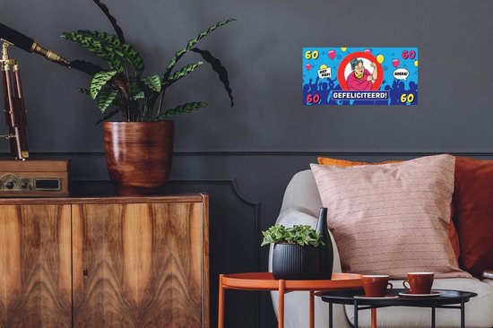 Stickers muraux - Anniversaire - 60 Ans - Femme - 40x20 cm - Film Adhésif