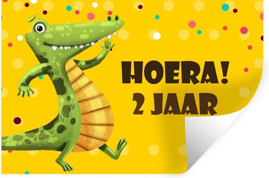 Muurstickers - Sticker Folie - Verjaardag kind - Cadeau - Dinosaurus - 30x20 cm - Plakfolie - Muurstickers Kinderkamer - Zelfklevend Behang - Zelfklevend behangpapier - Stickerfolie