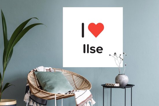 Stickers muraux - Film autocollant - J'aime - Ilse - Fille - 80x80 cm - Film adhésif - Stickers muraux chambre enfant - Papier peint autocollant - Papier peint autocollant - Film autocollant