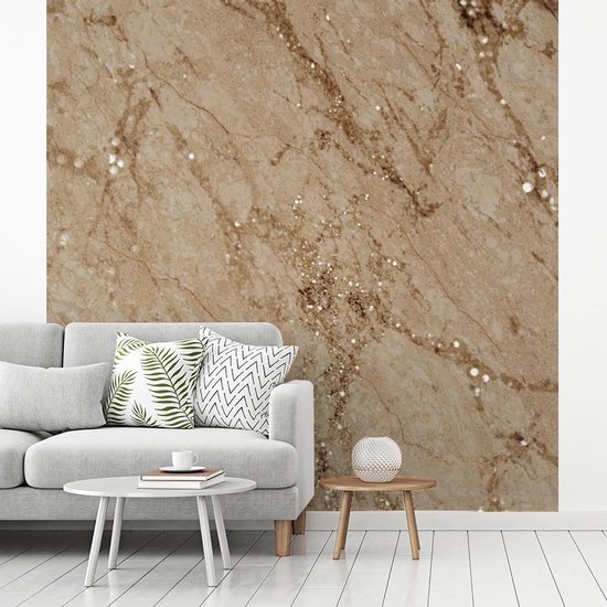 Papier peint - Papiers Papier peint photo Marbre - Marron - Luxe - Largeur 300 cm x Hauteur 300 cm