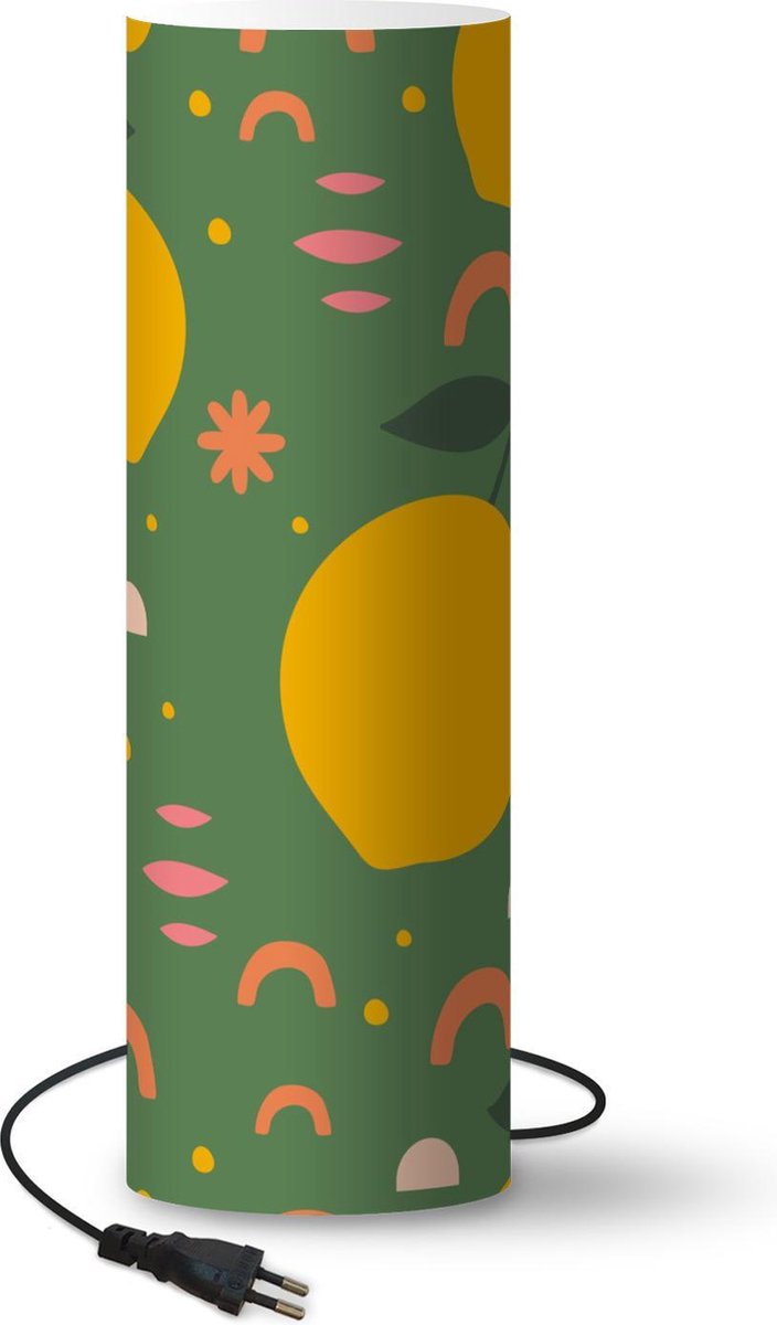 Lamp - Nachtlampje - Tafellamp slaapkamer - Citroen - Fruit - Roze - 50 cm hoog - Ø15.9 cm - Inclusief LED lamp