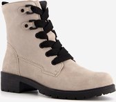 Hush Puppies suede dames veterboots - Beige - Maat 38 - Echt leer - Uitneembare zool