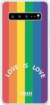 6F hoesje - geschikt voor Samsung Galaxy S10 5G -  Transparant TPU Case - #LGBT - Love Is Love #ffffff