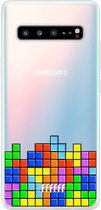 6F hoesje - geschikt voor Samsung Galaxy S10 5G -  Transparant TPU Case - Tetris #ffffff