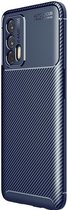 Realme GT Hoesje Geborsteld TPU Flexibele Back Cover Blauw