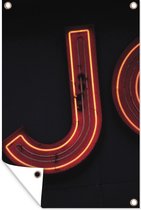 Muurdecoratie Letter J on neon sign - 120x180 cm - Tuinposter - Tuindoek - Buitenposter