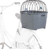 Trixie fietsmand voor bagagedrager met draadkoepel kunststof grijs - 46x36x47 cm - 1 stuks
