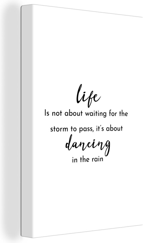 Peintures Sur Toile Citation La Life C Est Danser Sous La Pluie En Blanc x30 Cm Bol Com