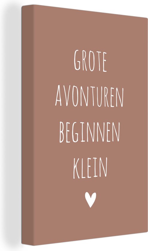 Citation Peinture sur Toile - Aventure - Minimalisme - 80x120 cm - Décoration murale - Cadeau Saint Valentin