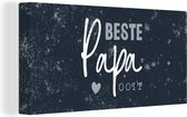 Tableau sur toile Cadeau pour homme - Citation - Vaderdag - Meilleur papa de tous les temps - Dictons - 160x80 cm - Décoration murale - Cadeau Vaderdag - Cadeau - Cadeau pour lui - Astuce - Hommes