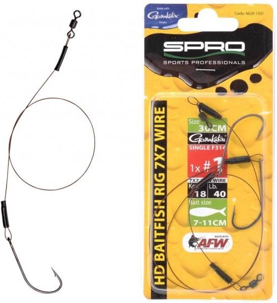 Spro Heavy Duty Baitfish Rig 7 x 7 - 30 cm - enkele haak - haakmaat 4 van Spro — afbeelding 5