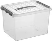 Sunware - Q-line opbergbox 22L - Set van 6 - Transparant/metaal