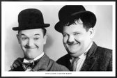 JUNIQE - Poster in kunststof lijst Laurel and Hardy -30x45 /Wit &