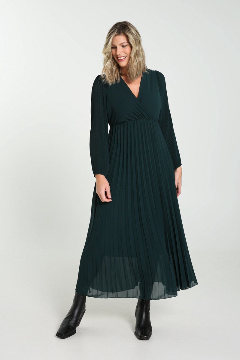 Cassis Dames Lange jurk met plissé-effect - Jurk - Maat 48 | bol