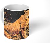 Mok - Bobcat in gespannen houding - 350 ML - Beker